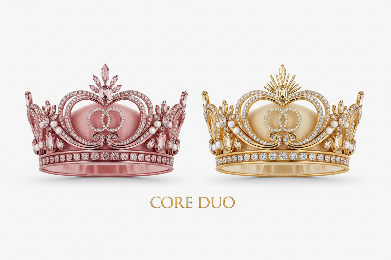 CORE DUO (two crowns) (colors pink and gold)